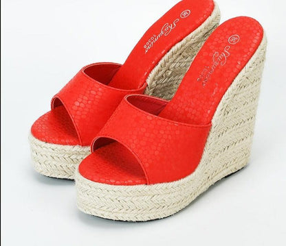 Slip-on High Heels Wedge Sandals - Wedge Shoes - LeStyleParfait Kenya