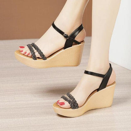 Stylish 2-Straps Wedge Sandals - Wedge Shoes - LeStyleParfait Kenya