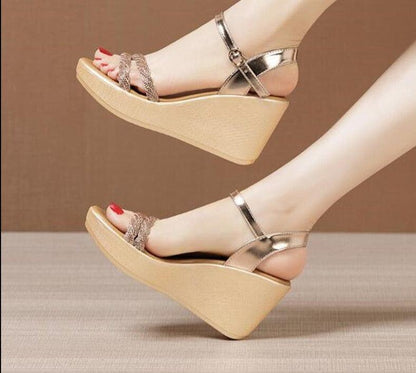 Stylish 2-Straps Wedge Sandals - Wedge Shoes - LeStyleParfait Kenya