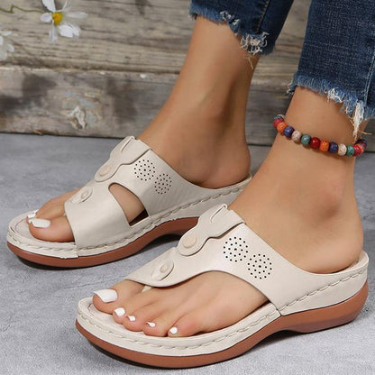 Summer Low Heel Wedge Sandals - Wedge Shoes - LeStyleParfait Kenya