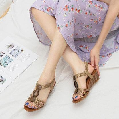 Wood Pattern Wedge Sandals - Wedge Shoes - LeStyleParfait Kenya